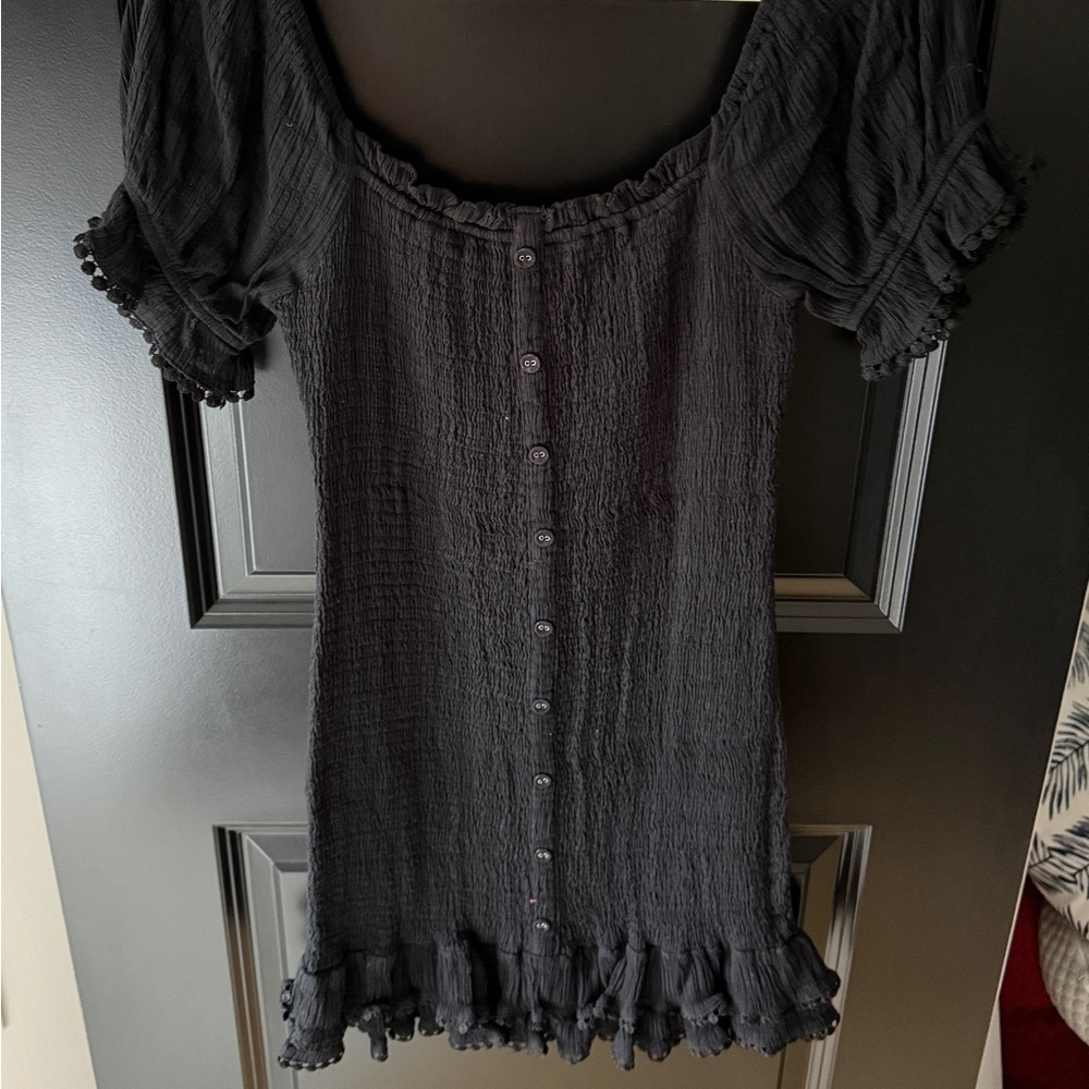 Lost + Wander Black Ruffle Mini Dress